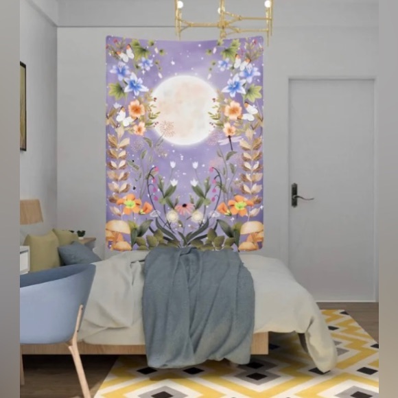 🌖Moonlit Garden Tapestry, Wall Hanging for Room (51.2 x 59.1 Inch)🌖 - Picture 4 of 7
